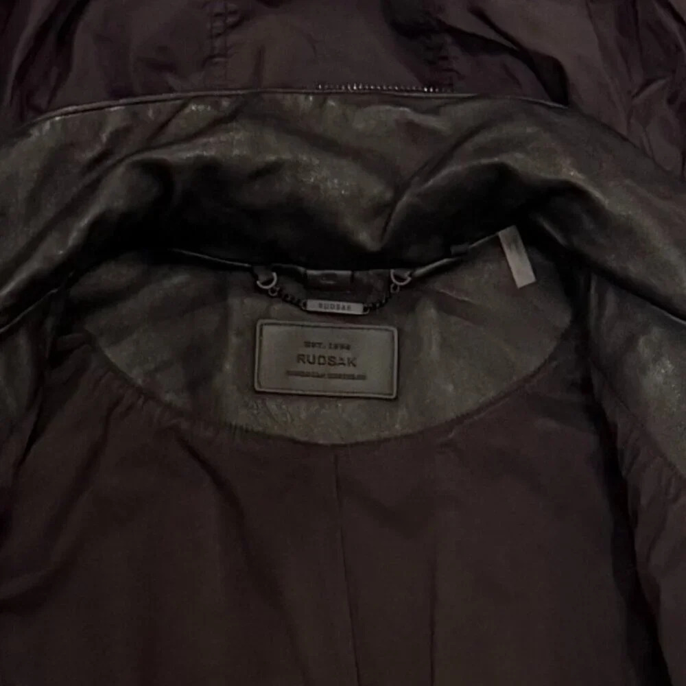 Classic Black Leather Jacket, Rudsak, US S - Picture 7 of 7